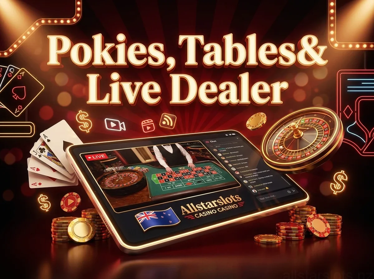 Pokies, Tables& Live Dealer